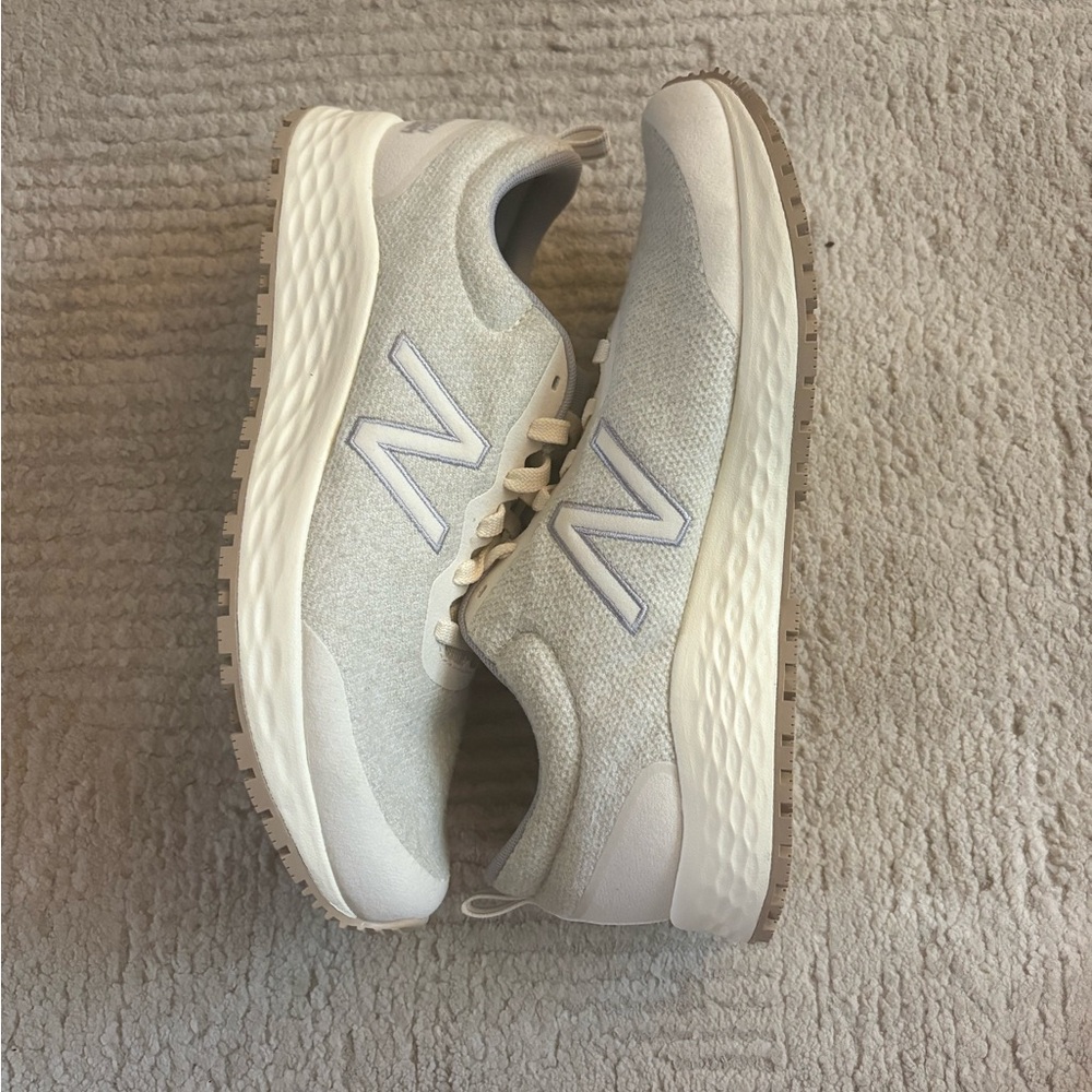New Balance Women's Cream and White Sneakers